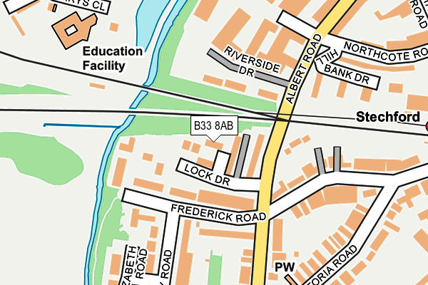 B33 8AB map - OS OpenMap – Local (Ordnance Survey)