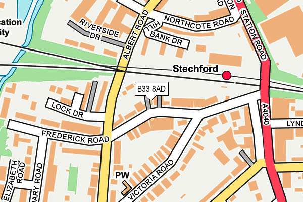 B33 8AD map - OS OpenMap – Local (Ordnance Survey)