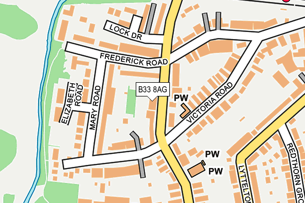 B33 8AG map - OS OpenMap – Local (Ordnance Survey)