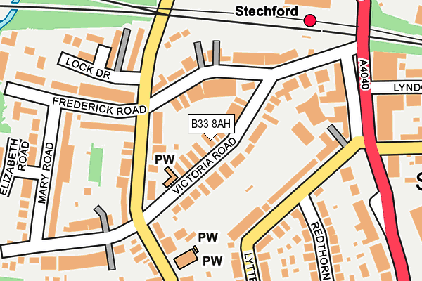 B33 8AH map - OS OpenMap – Local (Ordnance Survey)