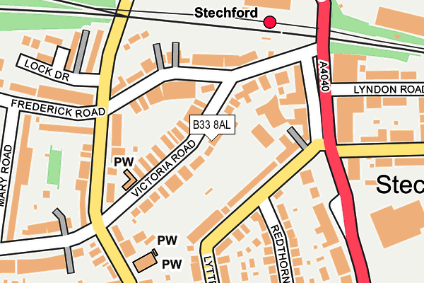 B33 8AL map - OS OpenMap – Local (Ordnance Survey)