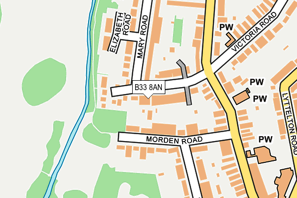 B33 8AN map - OS OpenMap – Local (Ordnance Survey)
