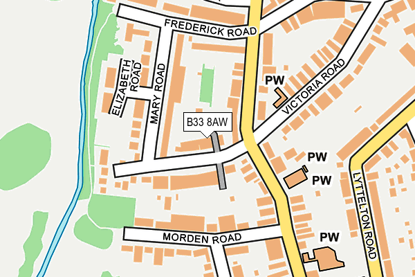 B33 8AW map - OS OpenMap – Local (Ordnance Survey)