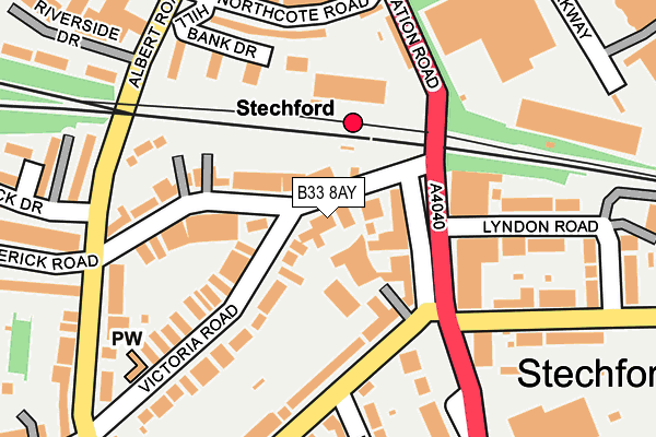 B33 8AY map - OS OpenMap – Local (Ordnance Survey)