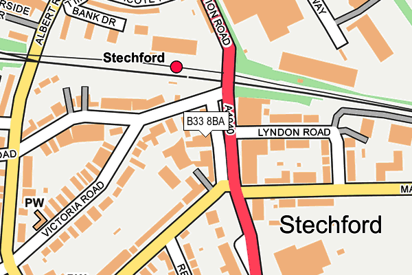 B33 8BA map - OS OpenMap – Local (Ordnance Survey)