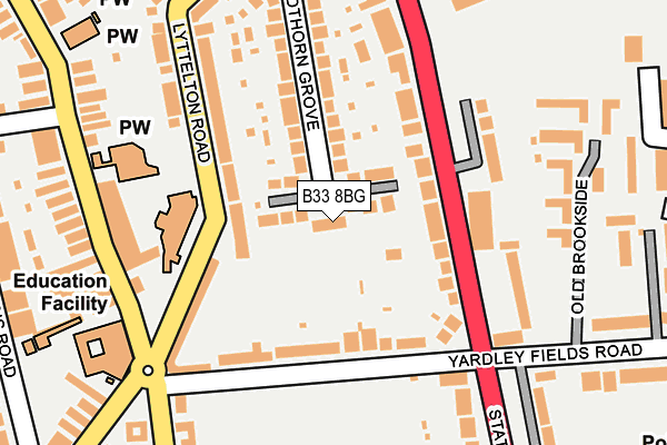 B33 8BG map - OS OpenMap – Local (Ordnance Survey)
