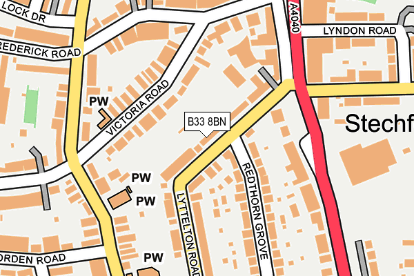 B33 8BN map - OS OpenMap – Local (Ordnance Survey)