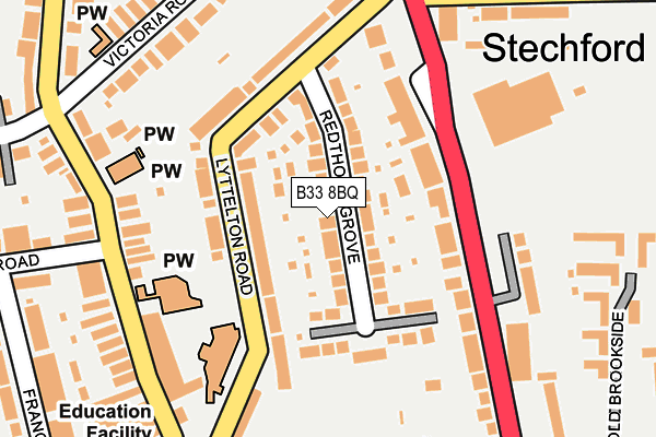 B33 8BQ map - OS OpenMap – Local (Ordnance Survey)