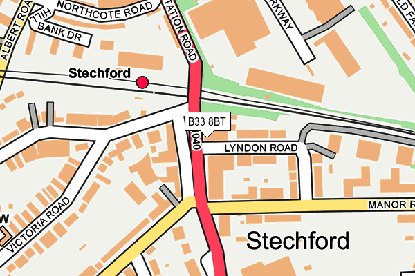 B33 8BT map - OS OpenMap – Local (Ordnance Survey)