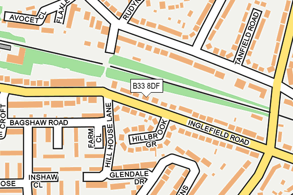 B33 8DF map - OS OpenMap – Local (Ordnance Survey)