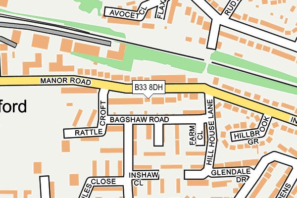 B33 8DH map - OS OpenMap – Local (Ordnance Survey)