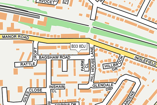 B33 8DJ map - OS OpenMap – Local (Ordnance Survey)