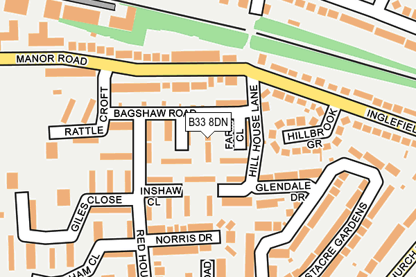 B33 8DN map - OS OpenMap – Local (Ordnance Survey)
