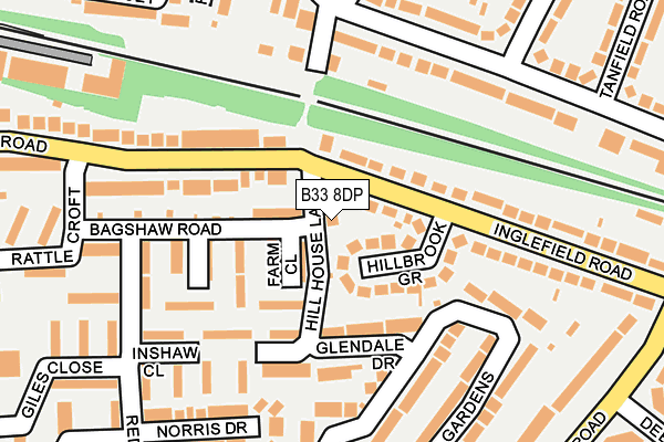 B33 8DP map - OS OpenMap – Local (Ordnance Survey)