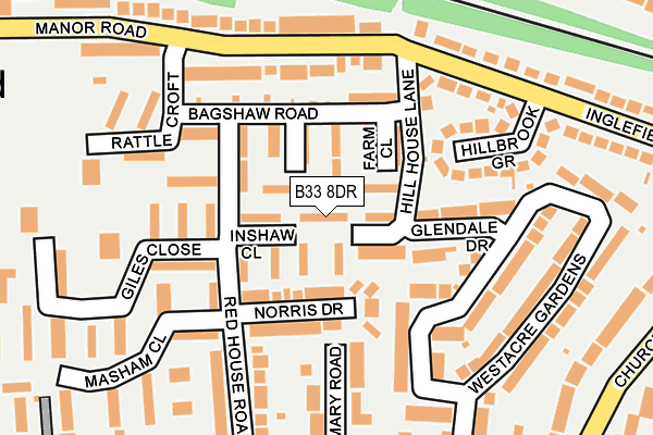 B33 8DR map - OS OpenMap – Local (Ordnance Survey)