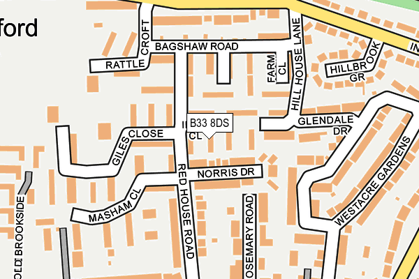 B33 8DS map - OS OpenMap – Local (Ordnance Survey)