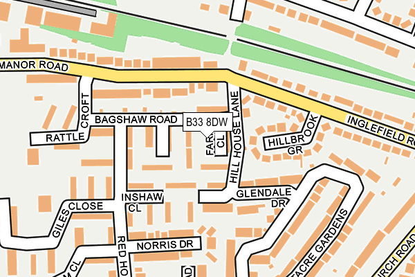 B33 8DW map - OS OpenMap – Local (Ordnance Survey)