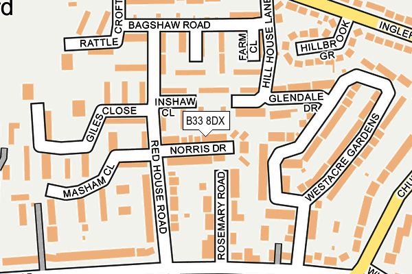 B33 8DX map - OS OpenMap – Local (Ordnance Survey)