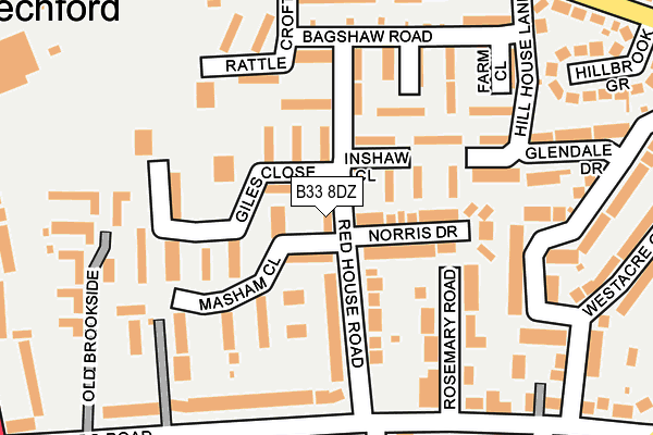 B33 8DZ map - OS OpenMap – Local (Ordnance Survey)