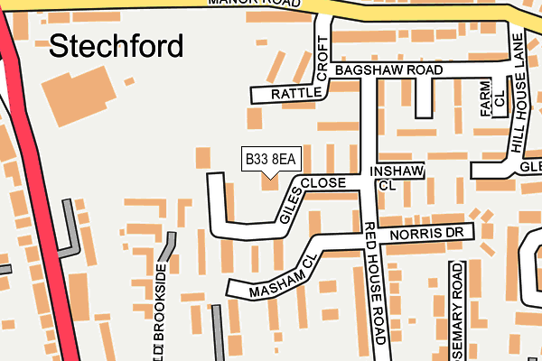 B33 8EA map - OS OpenMap – Local (Ordnance Survey)