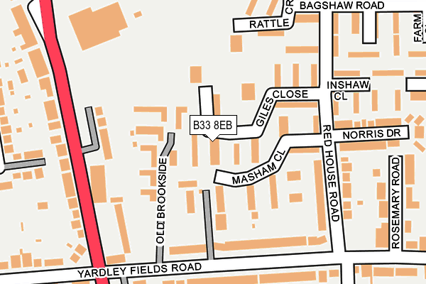 B33 8EB map - OS OpenMap – Local (Ordnance Survey)