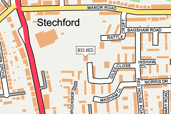 B33 8ED map - OS OpenMap – Local (Ordnance Survey)