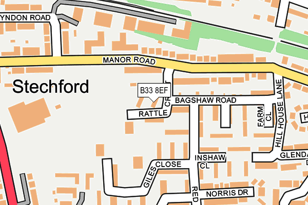 B33 8EF map - OS OpenMap – Local (Ordnance Survey)