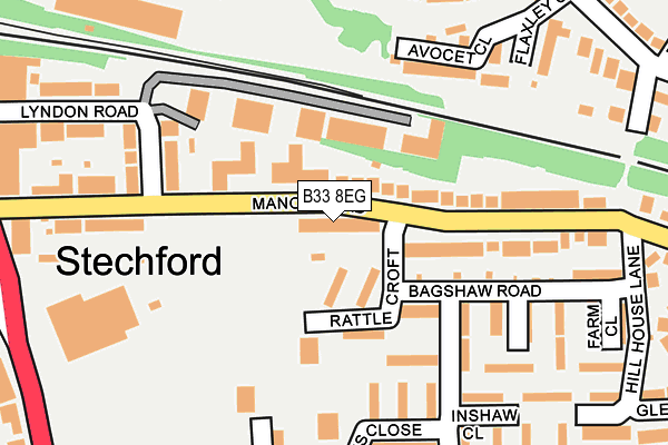 B33 8EG map - OS OpenMap – Local (Ordnance Survey)