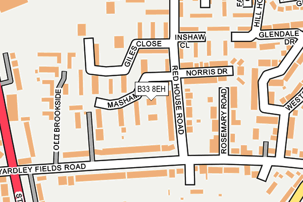 B33 8EH map - OS OpenMap – Local (Ordnance Survey)