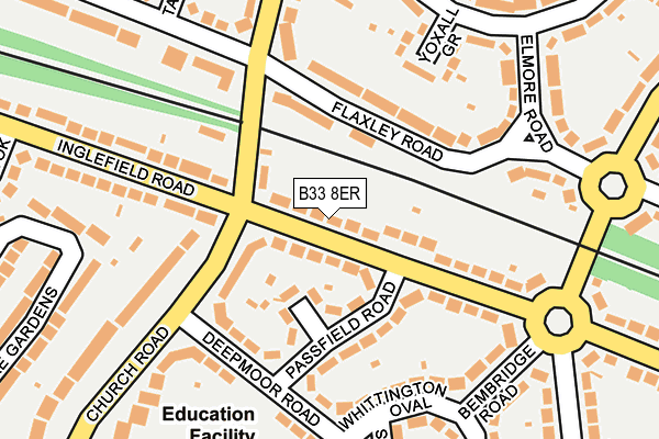B33 8ER map - OS OpenMap – Local (Ordnance Survey)