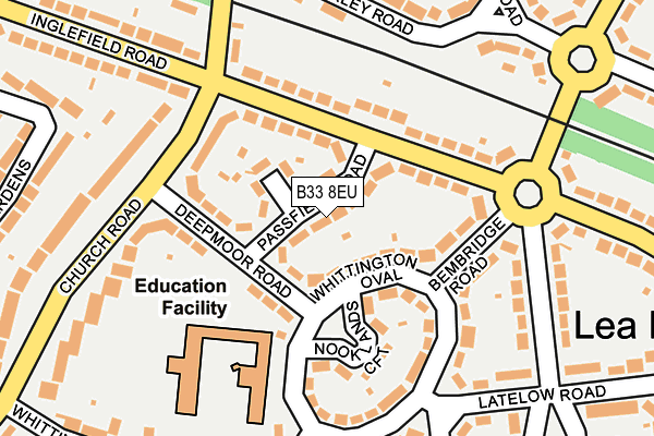 B33 8EU map - OS OpenMap – Local (Ordnance Survey)