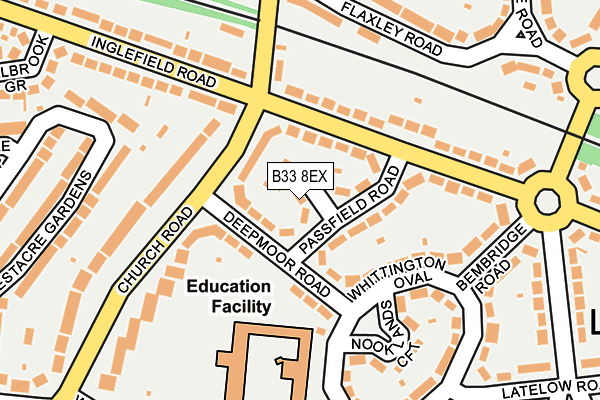 B33 8EX map - OS OpenMap – Local (Ordnance Survey)