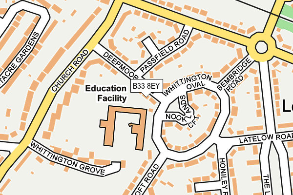 B33 8EY map - OS OpenMap – Local (Ordnance Survey)