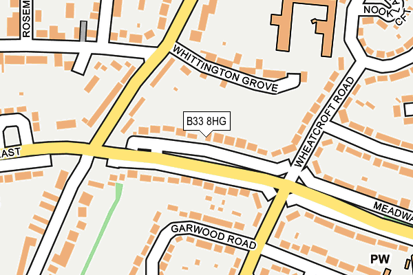 B33 8HG map - OS OpenMap – Local (Ordnance Survey)