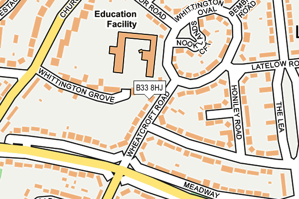 B33 8HJ map - OS OpenMap – Local (Ordnance Survey)