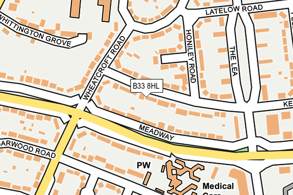 B33 8HL map - OS OpenMap – Local (Ordnance Survey)