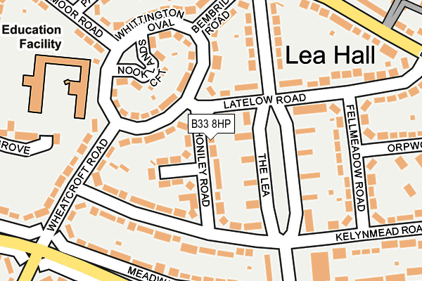 B33 8HP map - OS OpenMap – Local (Ordnance Survey)