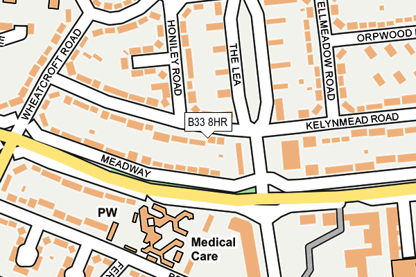 B33 8HR map - OS OpenMap – Local (Ordnance Survey)