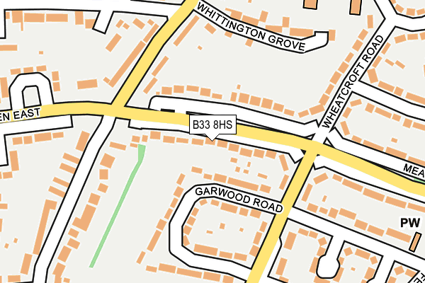 B33 8HS map - OS OpenMap – Local (Ordnance Survey)