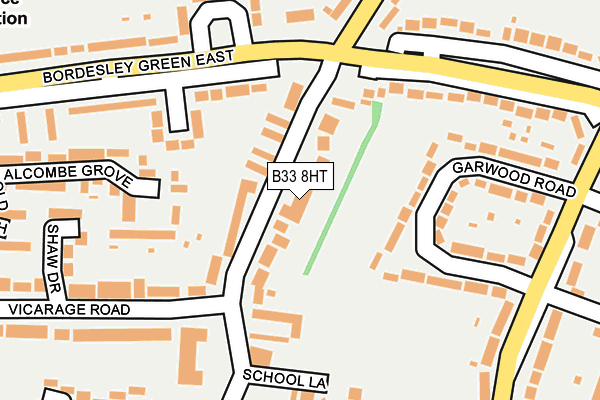 B33 8HT map - OS OpenMap – Local (Ordnance Survey)