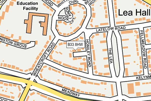 B33 8HW map - OS OpenMap – Local (Ordnance Survey)