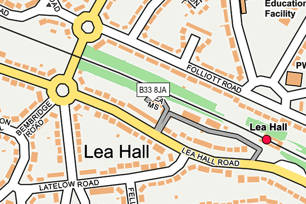 B33 8JA map - OS OpenMap – Local (Ordnance Survey)