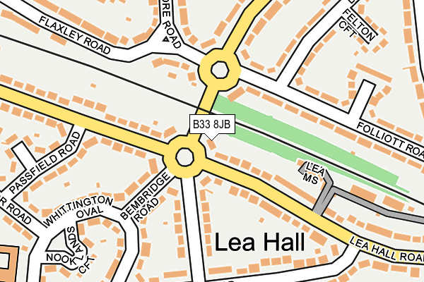 B33 8JB map - OS OpenMap – Local (Ordnance Survey)