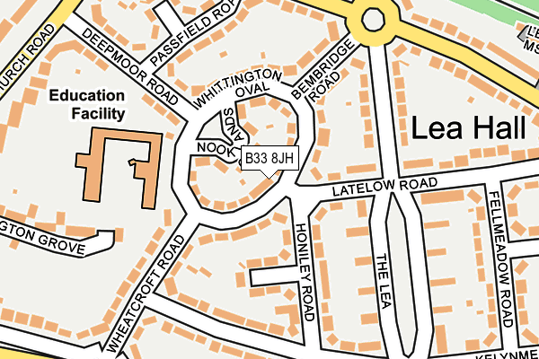 B33 8JH map - OS OpenMap – Local (Ordnance Survey)