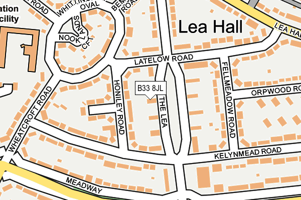 B33 8JL map - OS OpenMap – Local (Ordnance Survey)