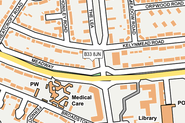 B33 8JN map - OS OpenMap – Local (Ordnance Survey)