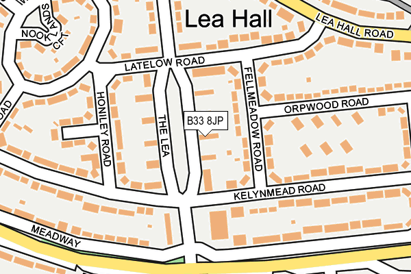 B33 8JP map - OS OpenMap – Local (Ordnance Survey)