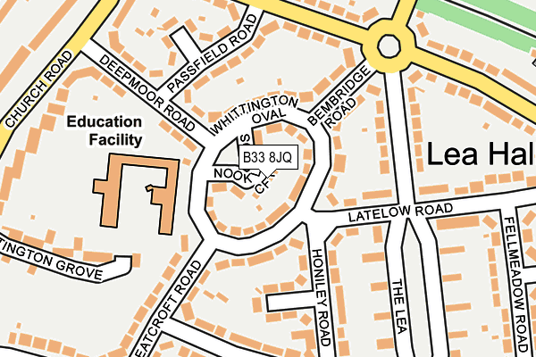 B33 8JQ map - OS OpenMap – Local (Ordnance Survey)