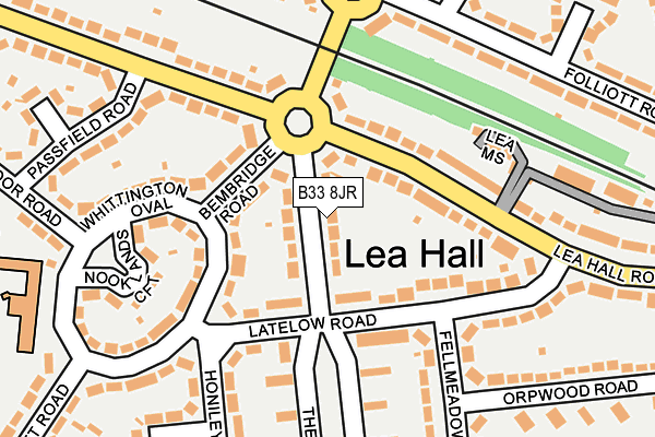 B33 8JR map - OS OpenMap – Local (Ordnance Survey)