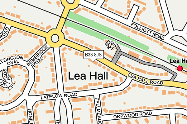 B33 8JS map - OS OpenMap – Local (Ordnance Survey)